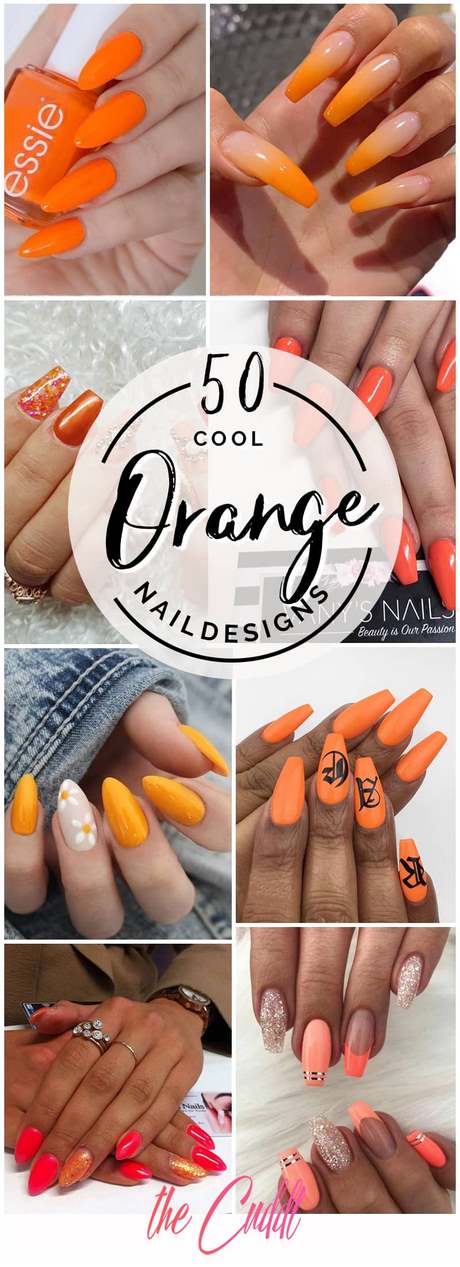 cute-orange-nail-designs-29_15 Modele drăguțe de unghii portocalii