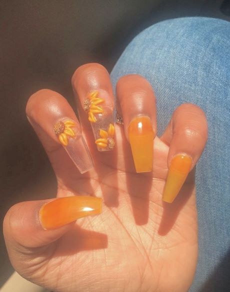 cute-orange-nail-designs-29_9 Modele drăguțe de unghii portocalii