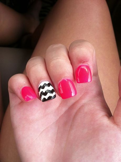 cute-pink-and-black-nails-95_10 Drăguț roz și unghii negre