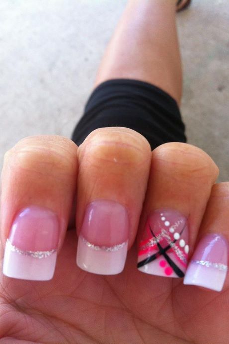 cute-pink-and-black-nails-95_6 Drăguț roz și unghii negre