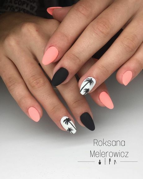 cute-pink-and-black-nails-95_7 Drăguț roz și unghii negre