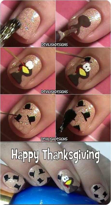 cute-thanksgiving-nail-designs-97_14 Drăguț Ziua Recunostintei unghii modele