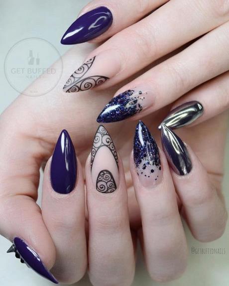 dark-nail-color-designs-15_15 Modele de culoare închisă a unghiilor