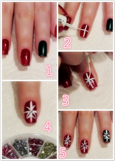 easy-christmas-nail-art-designs-for-beginners-step-by-step-97_7 Ușor de Crăciun nail art modele pentru incepatori pas cu pas