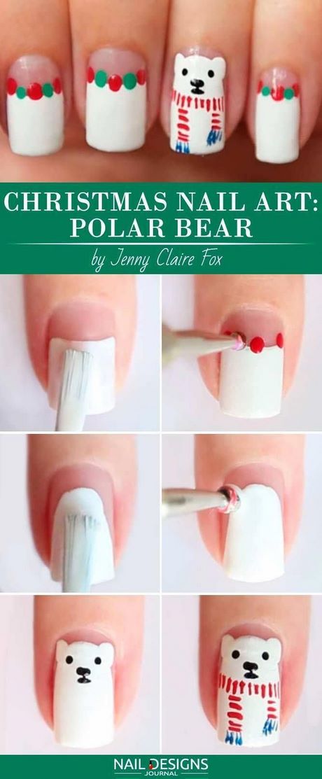 easy-christmas-nail-art-for-beginners-29_17 Ușor de Crăciun nail art pentru incepatori