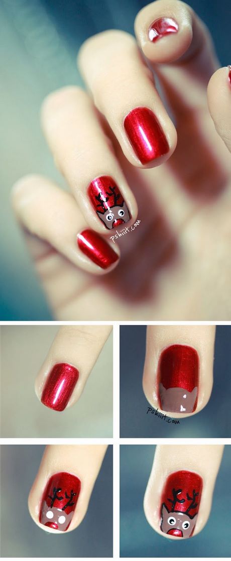 easy-christmas-nail-art-for-beginners-29_18 Ușor de Crăciun nail art pentru incepatori