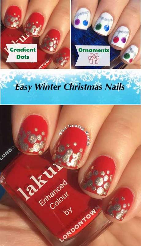 easy-christmas-nail-art-for-beginners-29_9 Ușor de Crăciun nail art pentru incepatori