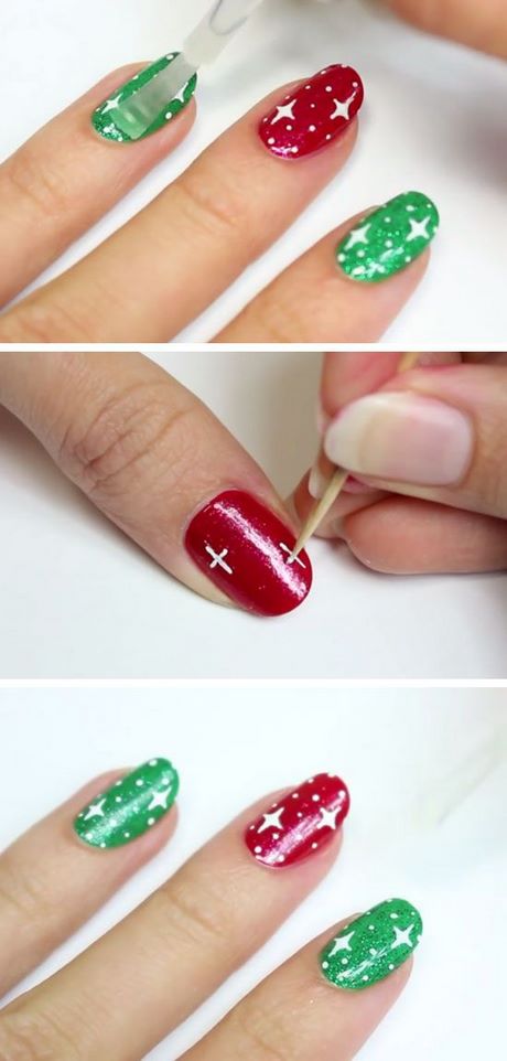 easy-christmas-nails-for-beginners-06_6 Cuie ușoare de Crăciun pentru începători