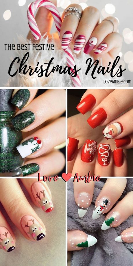 easy-designs-of-christmas-nails-75_17 Modele ușoare de unghii de Crăciun