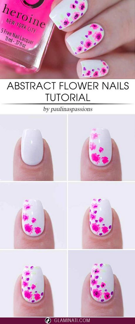 easy-flower-nail-designs-step-by-step-01_11 Design ușor de unghii de flori pas cu pas