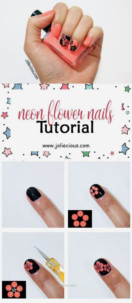 easy-flower-nail-designs-step-by-step-01_14 Design ușor de unghii de flori pas cu pas