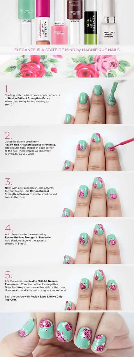 easy-flower-nail-designs-step-by-step-01_15 Design ușor de unghii de flori pas cu pas