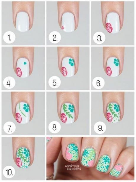 easy-flower-nail-designs-step-by-step-01_4 Design ușor de unghii de flori pas cu pas