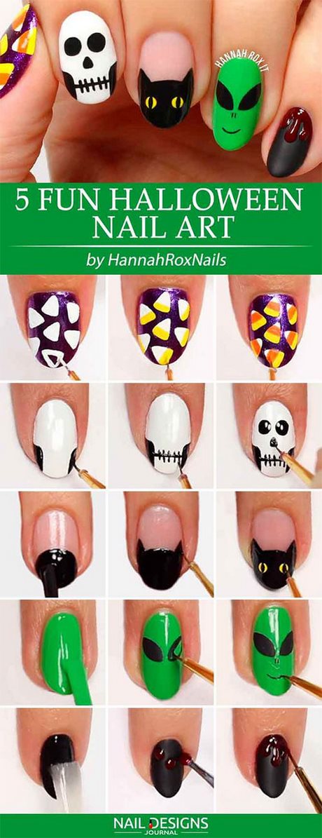 easy-halloween-nail-art-for-beginners-42_15 Ușor de halloween nail art pentru incepatori
