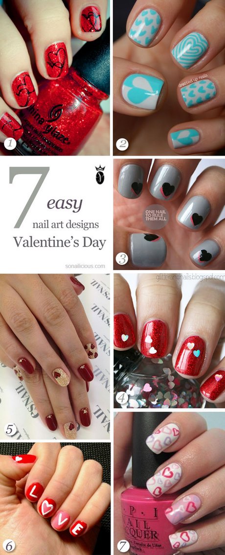 easy-valentines-day-nail-designs-89_15 Ușor Ziua Îndrăgostiților modele de unghii