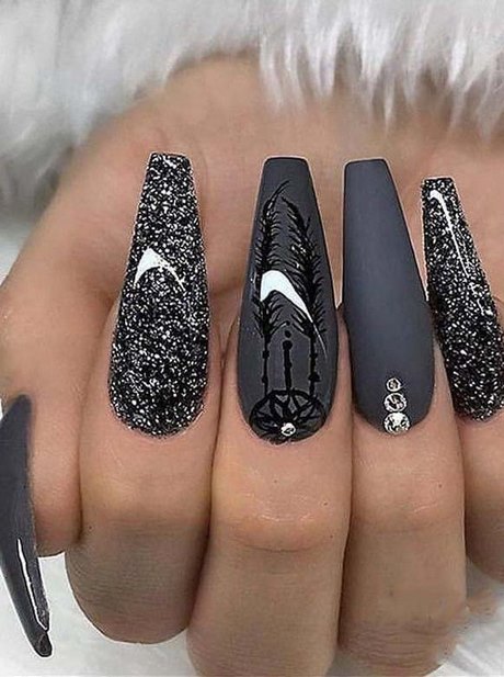 elegant-coffin-nail-designs-40 Design elegant de unghii sicriu
