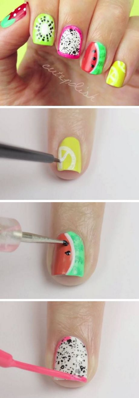 fruit-nail-art-designs-step-by-step-05_18 Fructe nail art modele pas cu pas