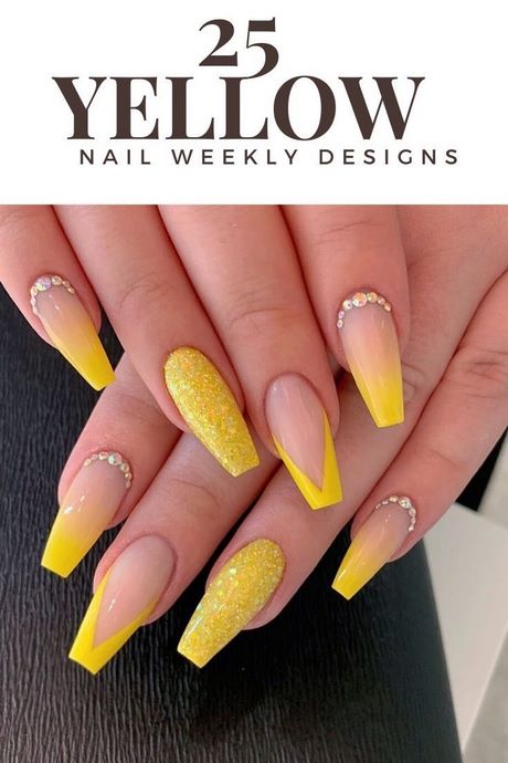 gray-and-yellow-nail-designs-98_17 Modele de unghii gri și galben