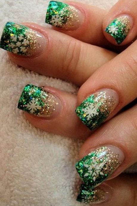 green-christmas-nails-designs-44_12 Modele de Unghii verzi de Crăciun
