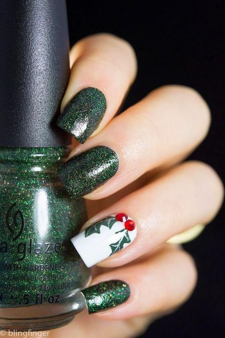 green-christmas-nails-designs-44_15 Modele de Unghii verzi de Crăciun