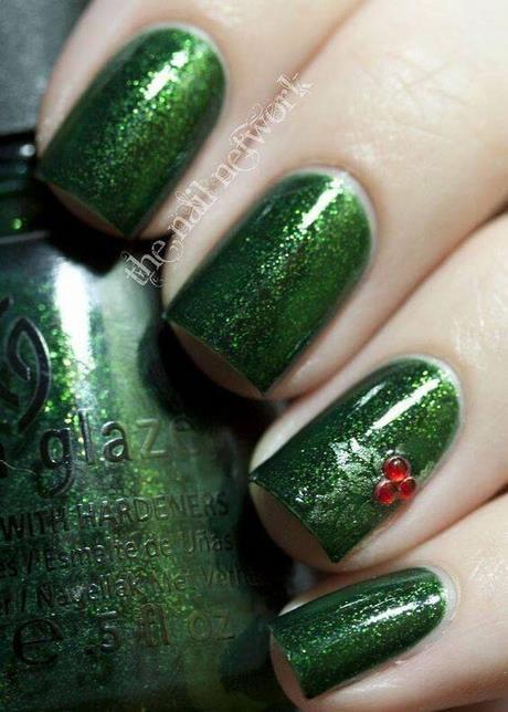 green-christmas-nails-designs-44_8 Modele de Unghii verzi de Crăciun