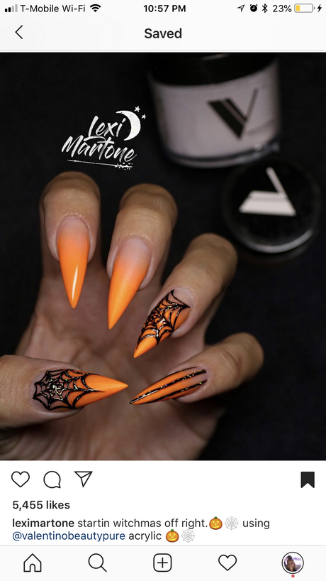 Halloween acril nail art