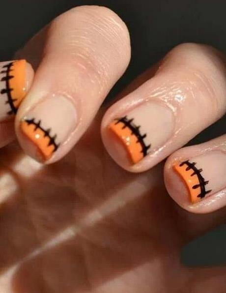 halloween-french-tip-nail-designs-81_19 Modele de unghii cu vârf francez de Halloween