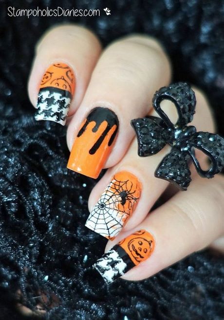 halloween-nail-stamping-ideas-28_5 Idei de ștanțare a unghiilor de Halloween