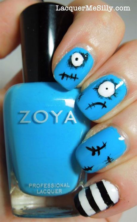 halloween-nail-stamping-ideas-28_7 Idei de ștanțare a unghiilor de Halloween