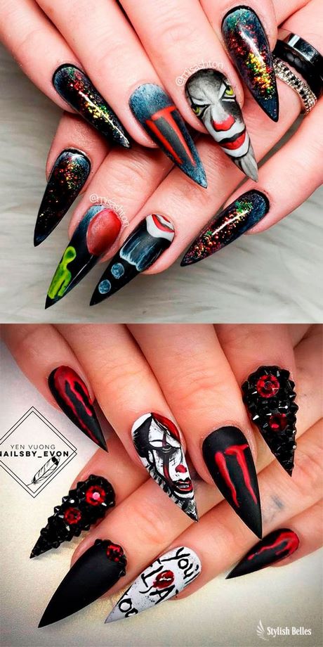 halloween-stiletto-nail-designs-69_11 Modele de unghii stiletto de Halloween