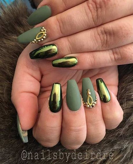 khaki-green-nail-designs-03_7 Modele de unghii verde Kaki