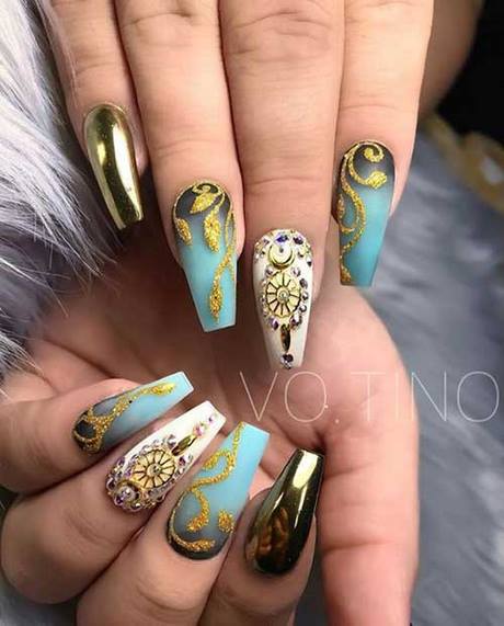 nail-art-designs-coffin-shape-11_9 Nail art proiectează forma sicriului