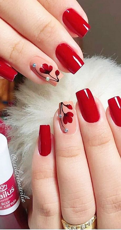 nail-designs-on-red-polish-97_7 Modele de unghii pe lac roșu
