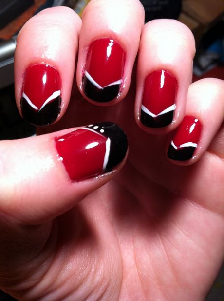nail-designs-red-black-and-white-96_6 Modele de unghii roșu alb-negru
