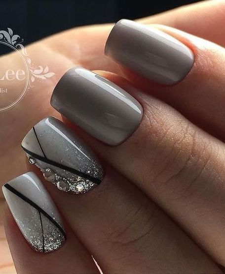 nail-designs-with-gray-polish-34_10 Modele de unghii cu lac gri