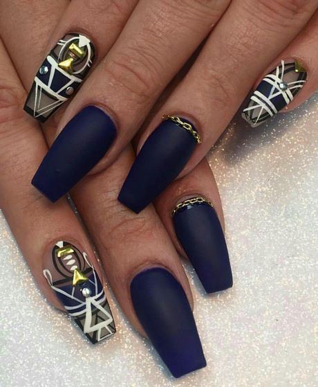 nail-designs-with-navy-blue-97_16 Modele de unghii cu albastru bleumarin