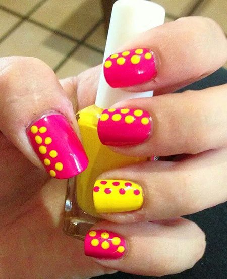 nail-designs-with-pink-polish-44_5 Modele de unghii cu lac roz