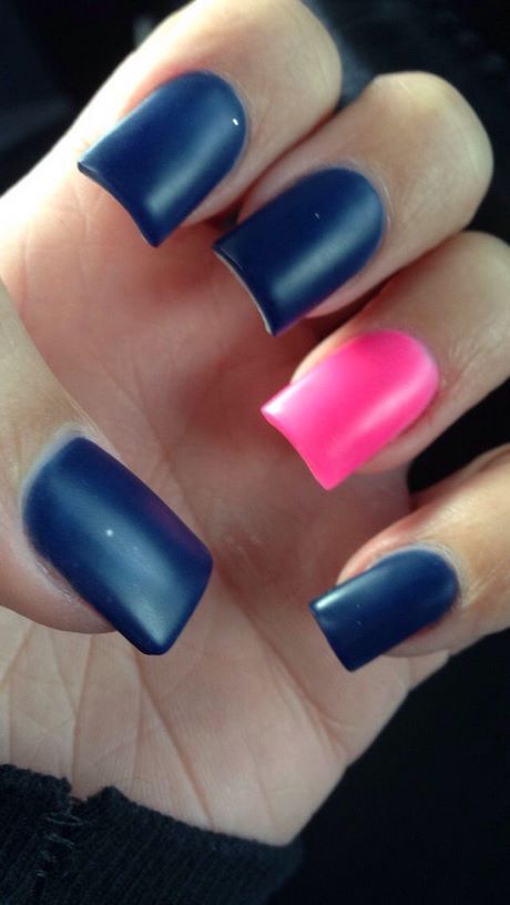 navy-blue-and-pink-nail-designs-75_14 Modele de unghii albastru și roz
