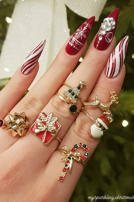 nice-christmas-nail-designs-90 Modele frumoase de unghii de Crăciun