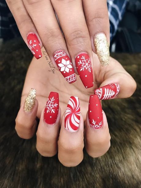 nice-christmas-nail-designs-90_13 Modele frumoase de unghii de Crăciun