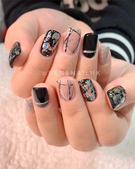 peach-and-black-nail-designs-51_15 Piersic și modele de unghii negre