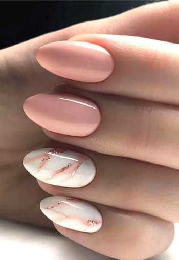 peach-and-white-nail-designs-67_12 Piersic și modele de unghii albe
