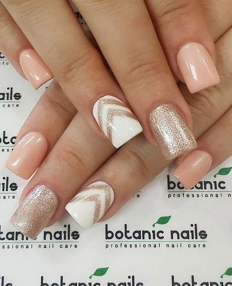 peach-and-white-nail-designs-67_6 Piersic și modele de unghii albe