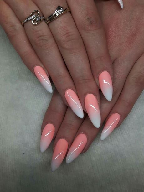 peach-and-white-nail-designs-67_8 Piersic și modele de unghii albe