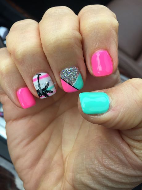 pink-and-teal-nail-designs-17_19 Modele de unghii roz și teal