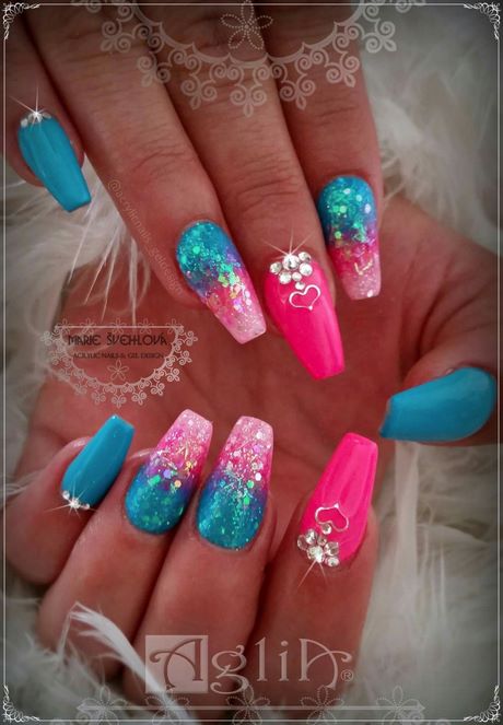 pink-and-teal-nail-designs-17_20 Modele de unghii roz și teal