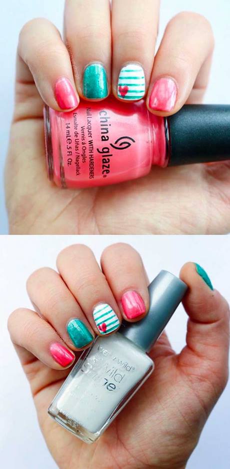 pink-and-teal-nail-designs-17_7 Modele de unghii roz și teal