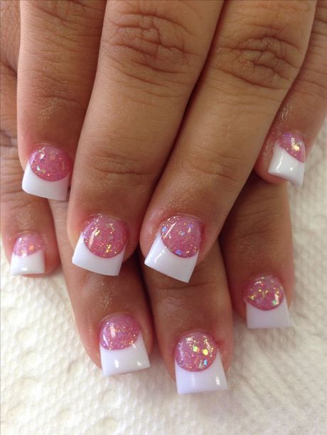 pink-nails-with-glitter-tips-89_4 Unghii roz cu sfaturi sclipici