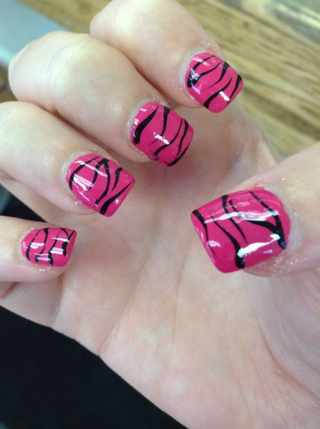 pink-zebra-nail-designs-83_3 Modele de unghii zebra roz