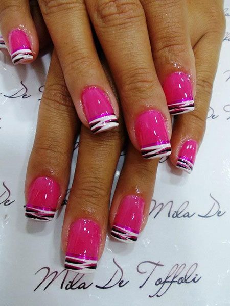 pink-zebra-nail-designs-83_4 Modele de unghii zebra roz